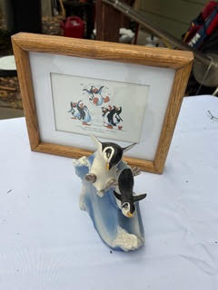 Penguin figure and Framed Photo Set Image