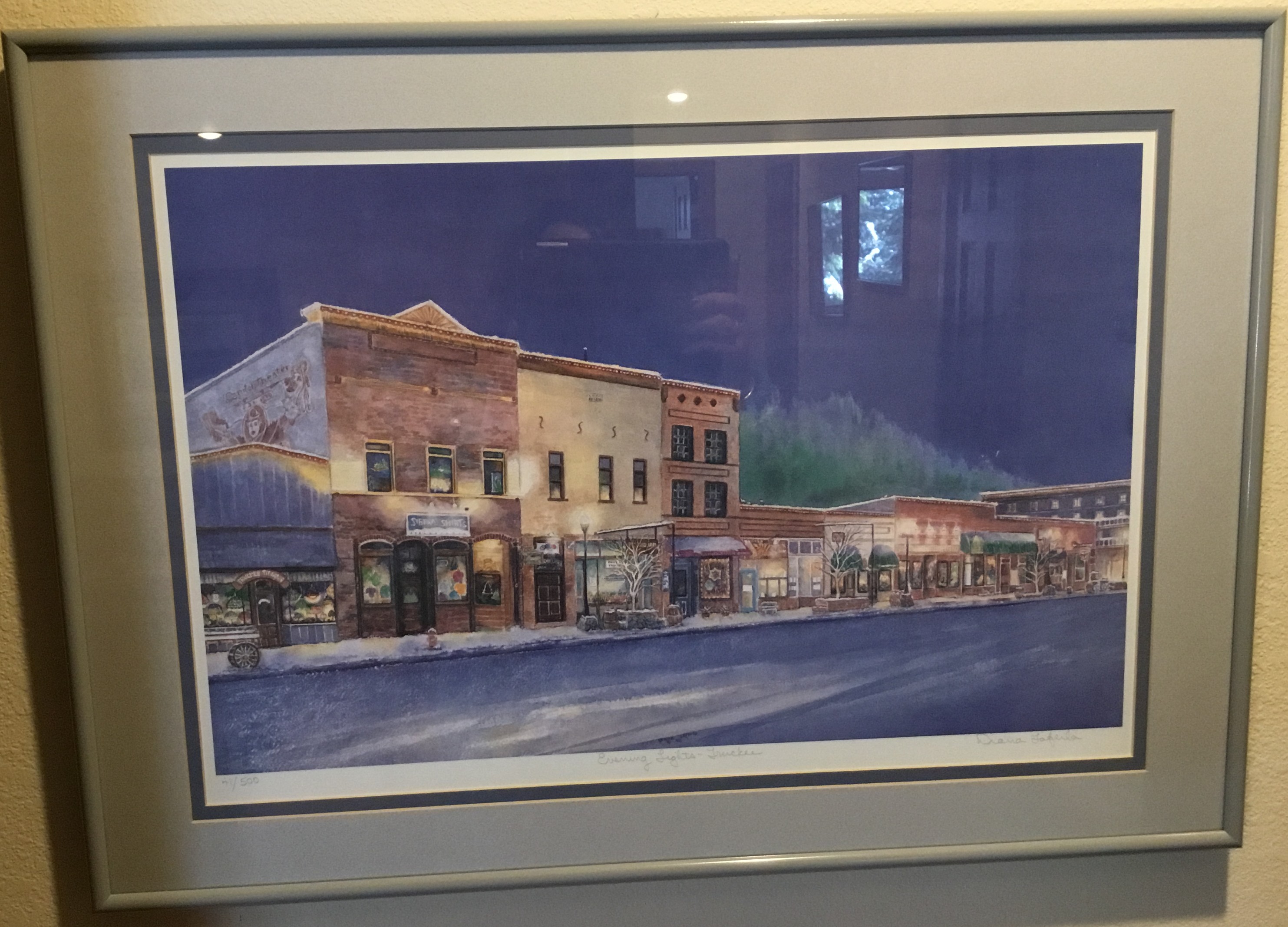 ”Evening Lights – Truckee” by Diana Laferla – Framed Signed Limited Edition Print Image