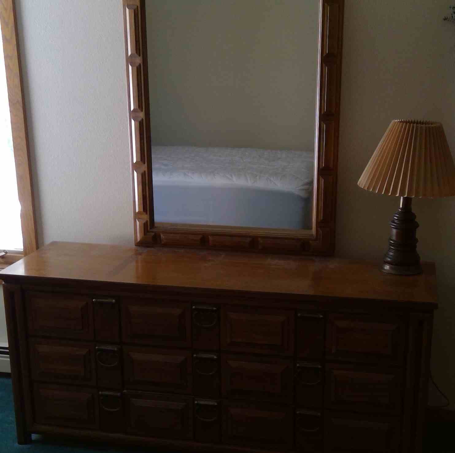 Dresser with Mirror - Mid-Century Set - Price for set only Image