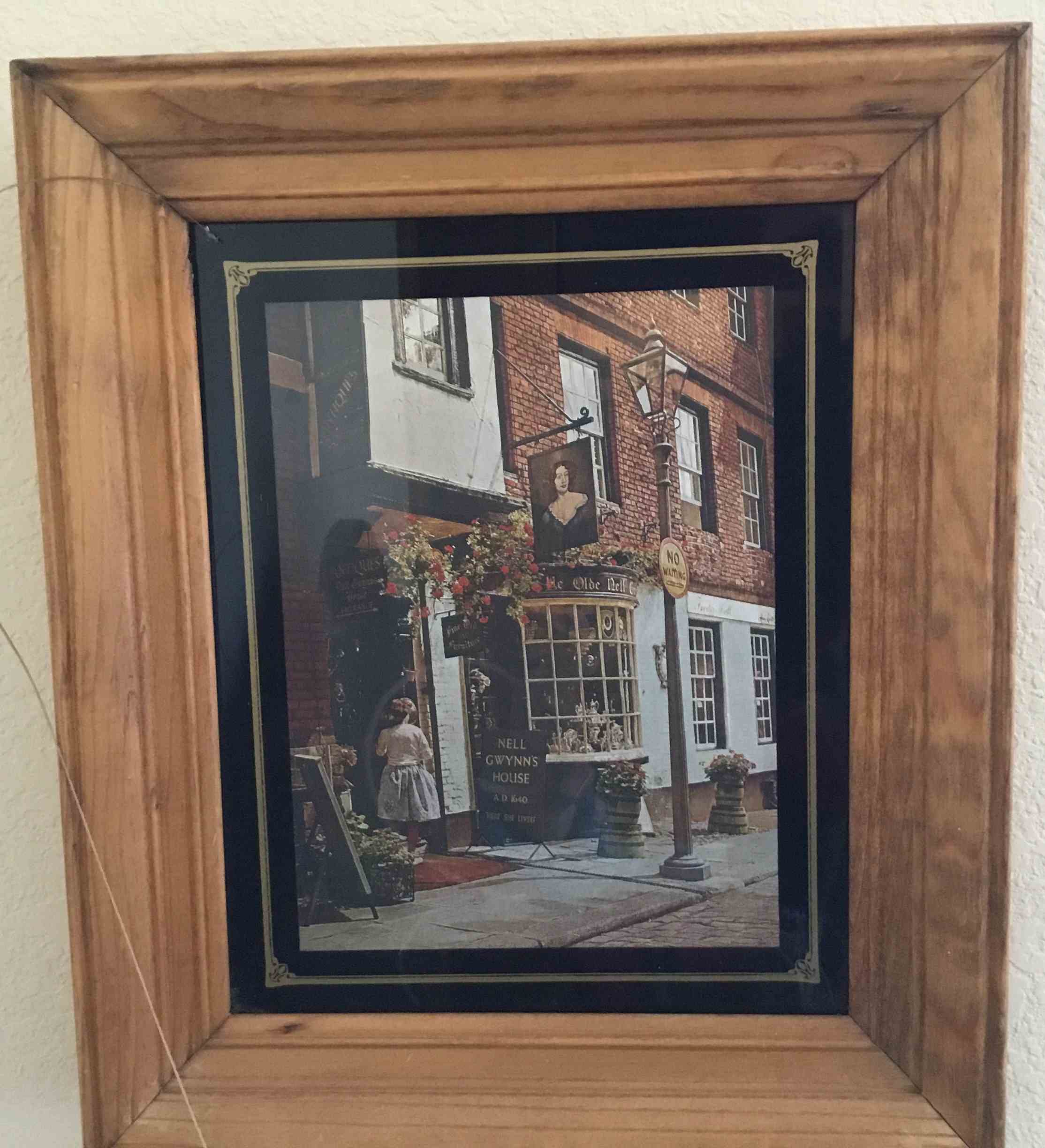 Framed "Nell Gwynn's House" English Pub Print – Vintage London Street Scene Wall Art Image