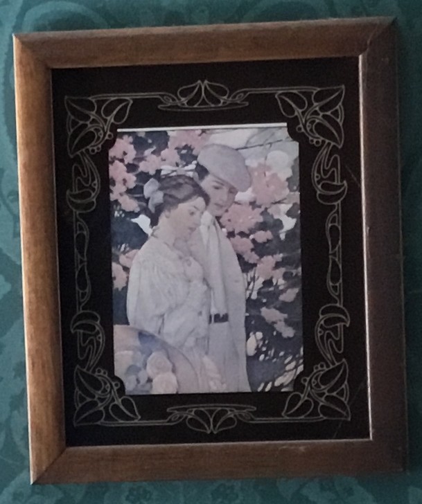 Antique Art Nouveau Romantic Couple Print Image