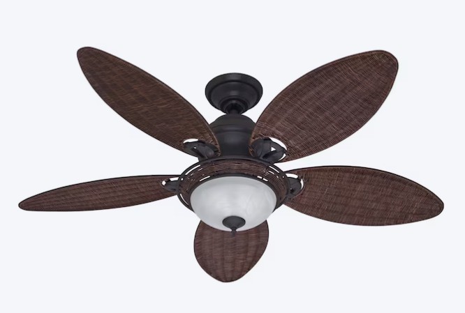 Hunter Caribbean Breeze 54" Weathered Bronze Ceiling Fan Image