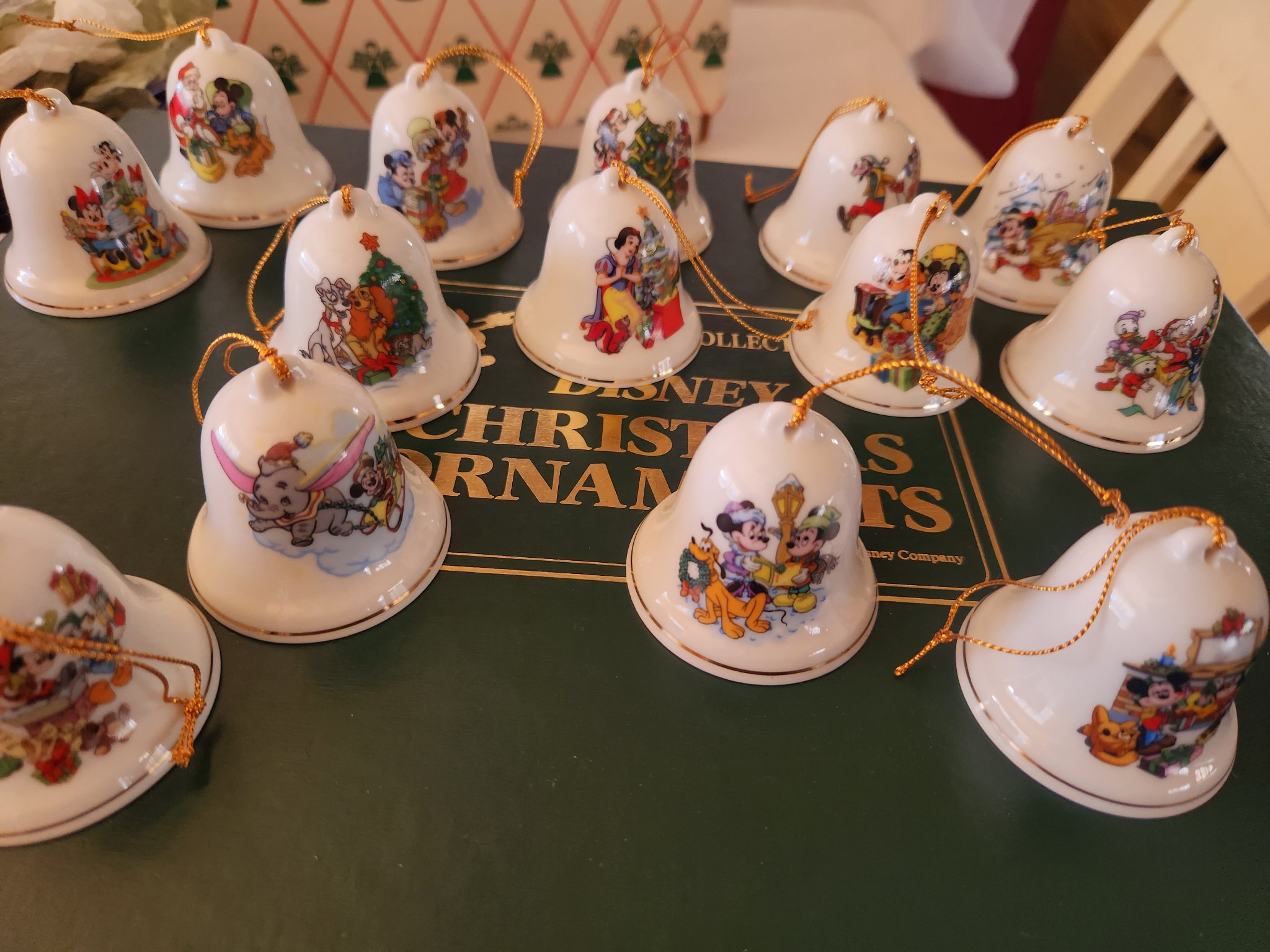 14 Disney Porcelain Christmas Bell Ornaments Image