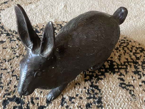 Vintage Japanese Bronze RABBIT Image