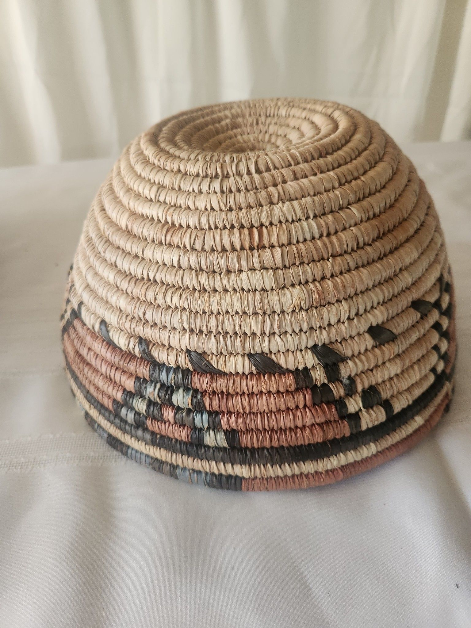 Vintage Native African Hausa Style Coil Basket Bowl Image