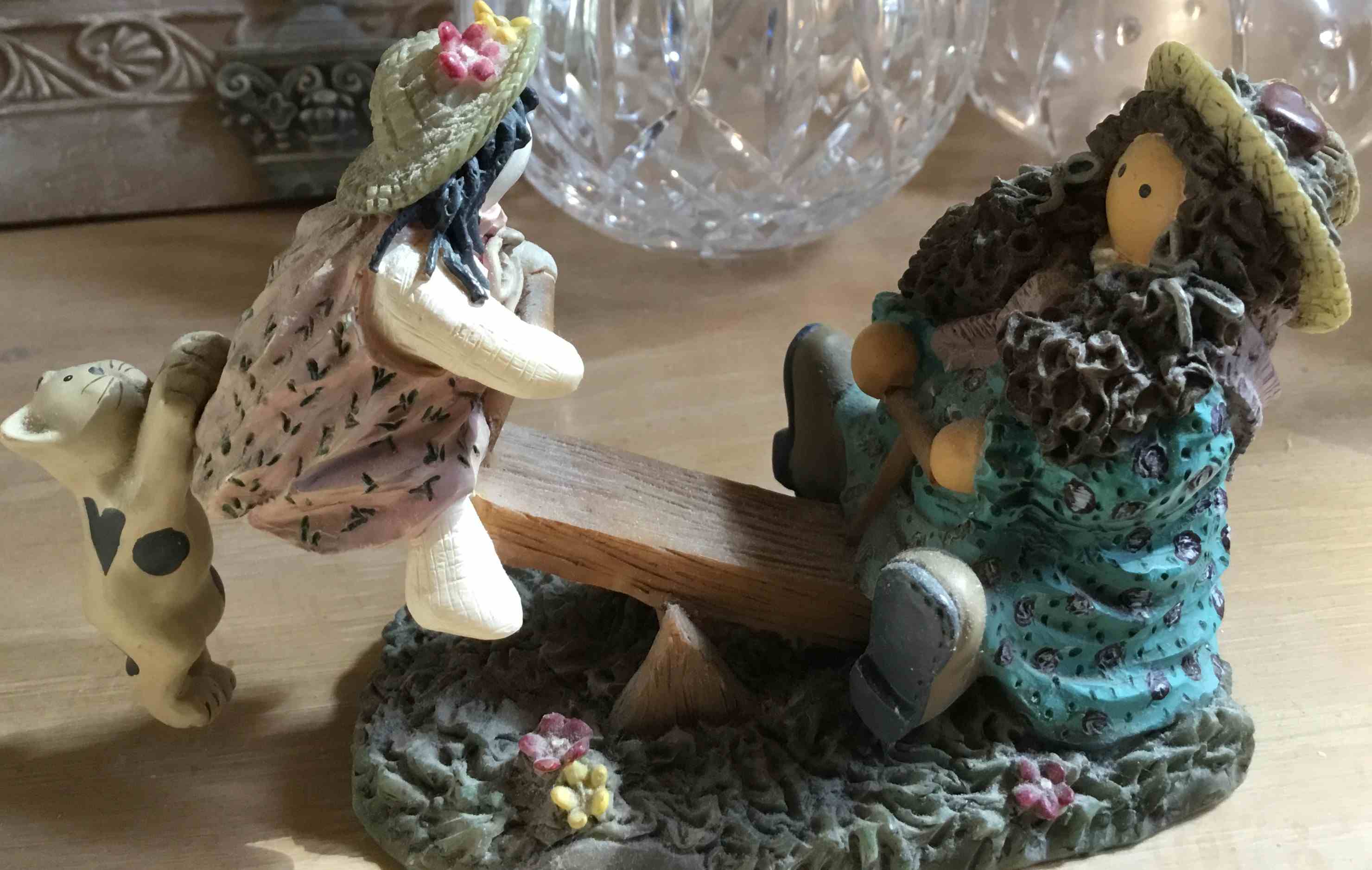 Lizzie High Figurine – “Megan Valentine & Jingles on Seesaw” Image
