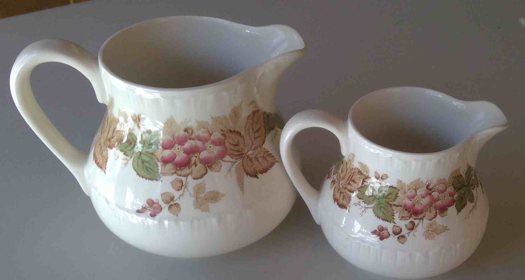 Vintage Wedgwood "Wildbriar" Creamer & Pitcher Set – Made in England Image