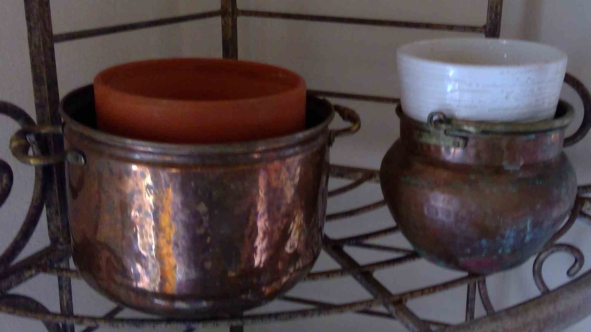 Vintage Copper & Brass Planter Pots – Rustic Patina – Perfect for Indoor or Garden Decor Image