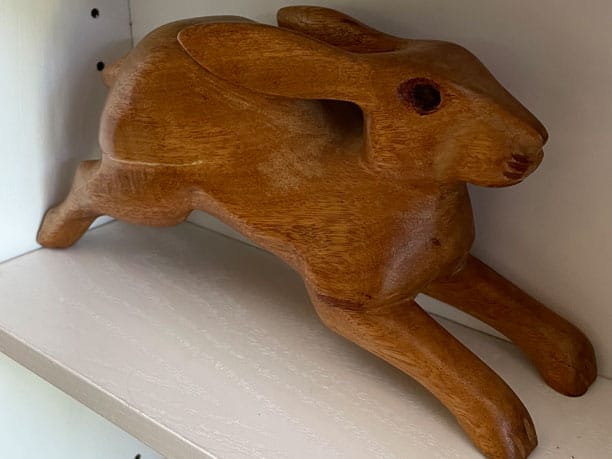 Vintage Hand Carved Wooden Rabbit Image