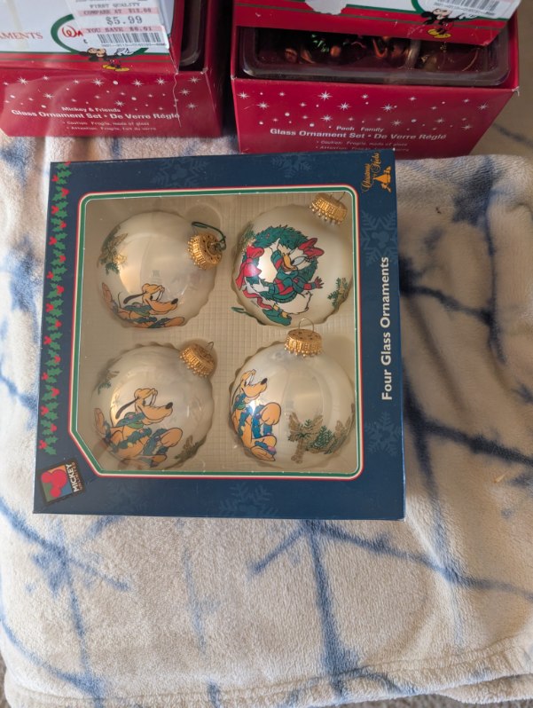 Vintage Mickey Unlimited Glass Ornament Set By Krebs Image