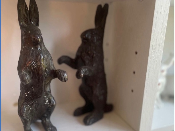 19th Century Bronze Rabbit Sculptures Image