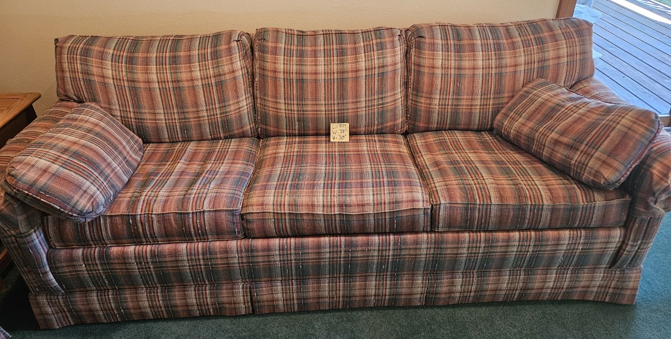 Plaid Sleeper Sofa & Loveseat Set Image