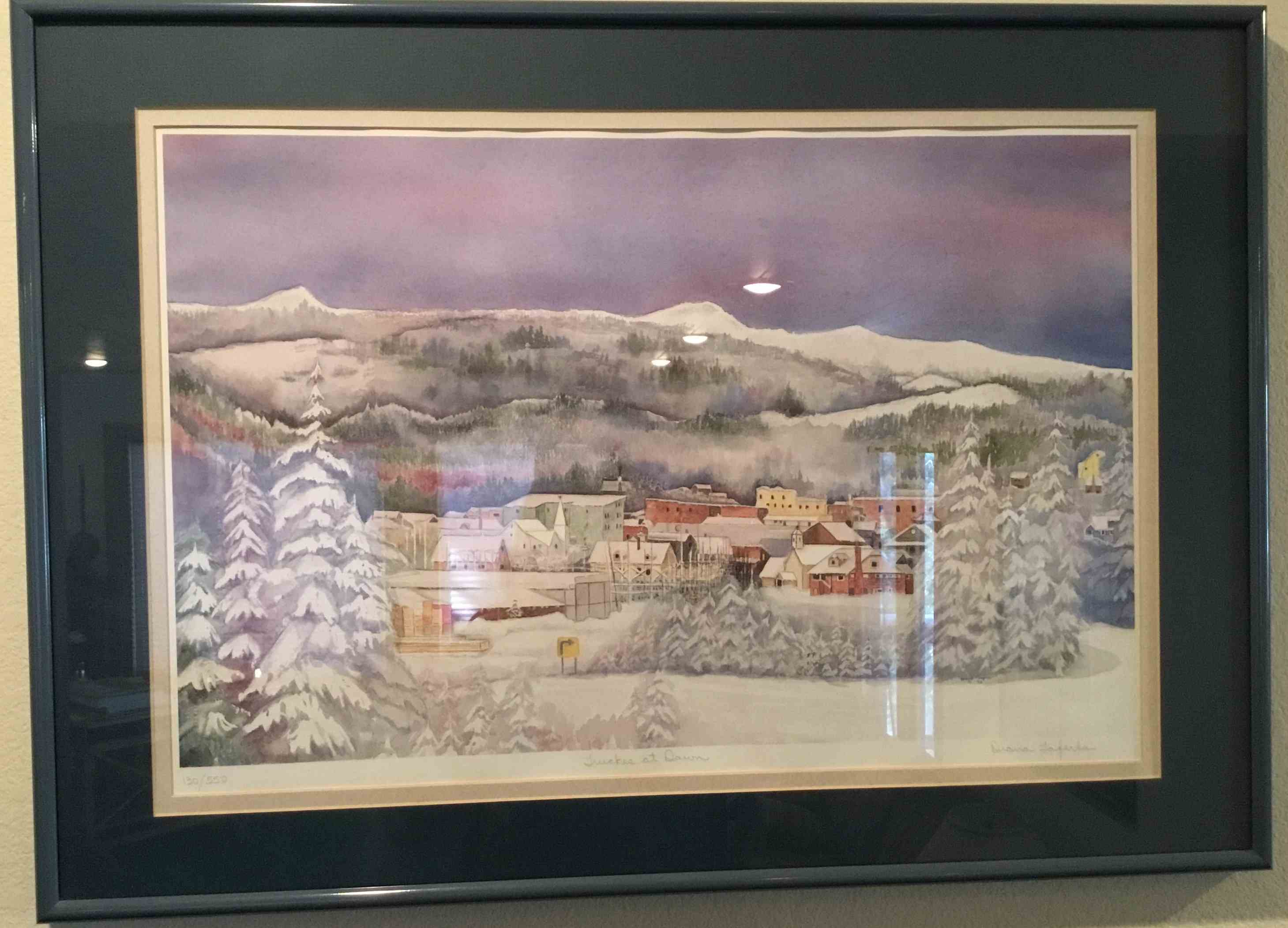 “Truckee at Dawn” by Diana Laferla – Signed & Numbered Limited Edition Winter Landscape Print (Framed) Image